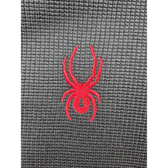 Spyder Full Zip Thermal Waffle Knit Fleece Lined Black Hooded Jacket Mens Small - Picture 11 of 12